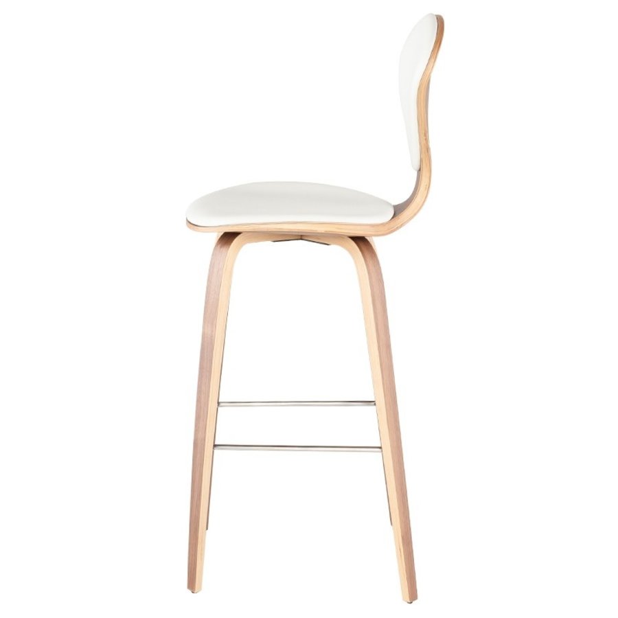 TABOURET BAR SATINE NOYER/BLANC