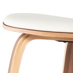 TABOURET BAR SATINE NOYER/BLANC