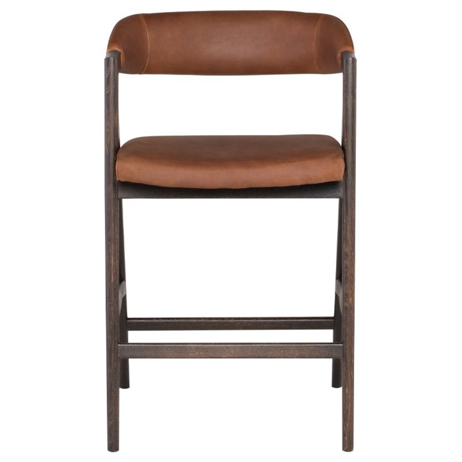 TABOURET COMPTOIR ANITA CUIR DESERT