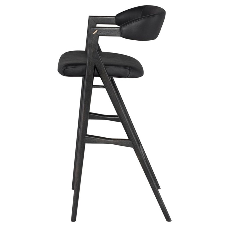 ANITA BAR STOOL LEATHER RAVEN