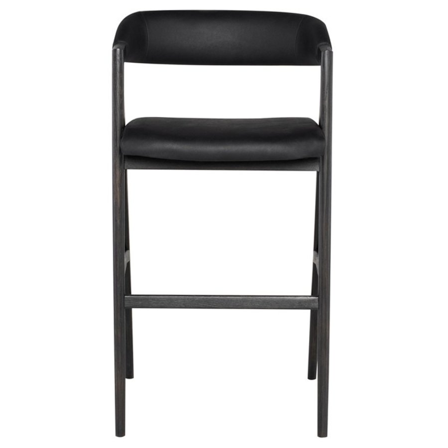 ANITA BAR STOOL LEATHER RAVEN