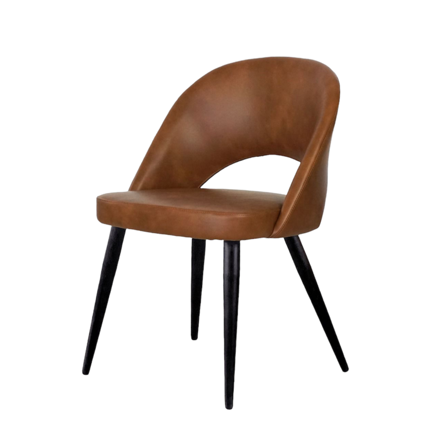 COCO CHAIR TAN SYNTHETIC LEATHER/BLACK BASE
