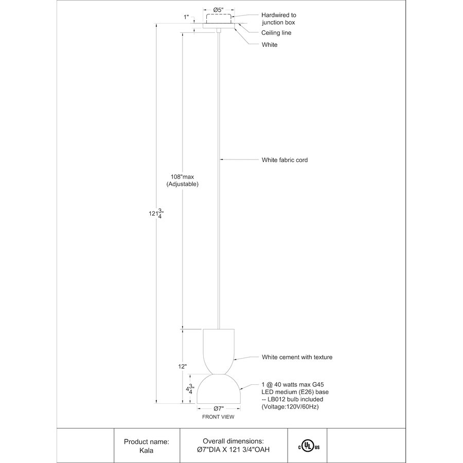 LAMPE SUSPENDUE KALA