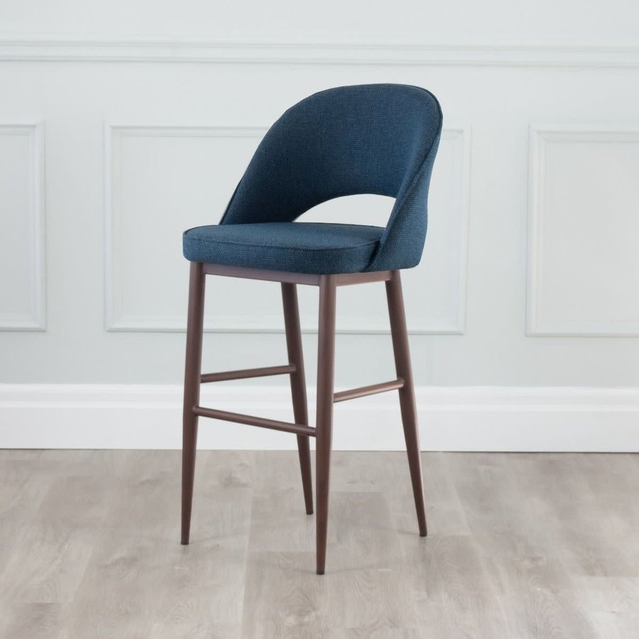 COCO BAR STOOL BLUE FABRIC