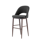 COCO BAR STOOL GREY BLACK FABRIC