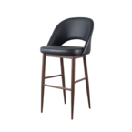 COCO COUNTER STOOL BLACK COCO COUNTER STOOL BLACK SYNTHETIC LEATHER / METAL BASE WITH WALNUT IMPRIT LEATHER / METAL BASE WITH WALNUT IMPRIT