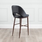 COCO COUNTER STOOL BLACK COCO COUNTER STOOL BLACK SYNTHETIC LEATHER / METAL BASE WITH WALNUT IMPRIT LEATHER / METAL BASE WITH WALNUT IMPRIT