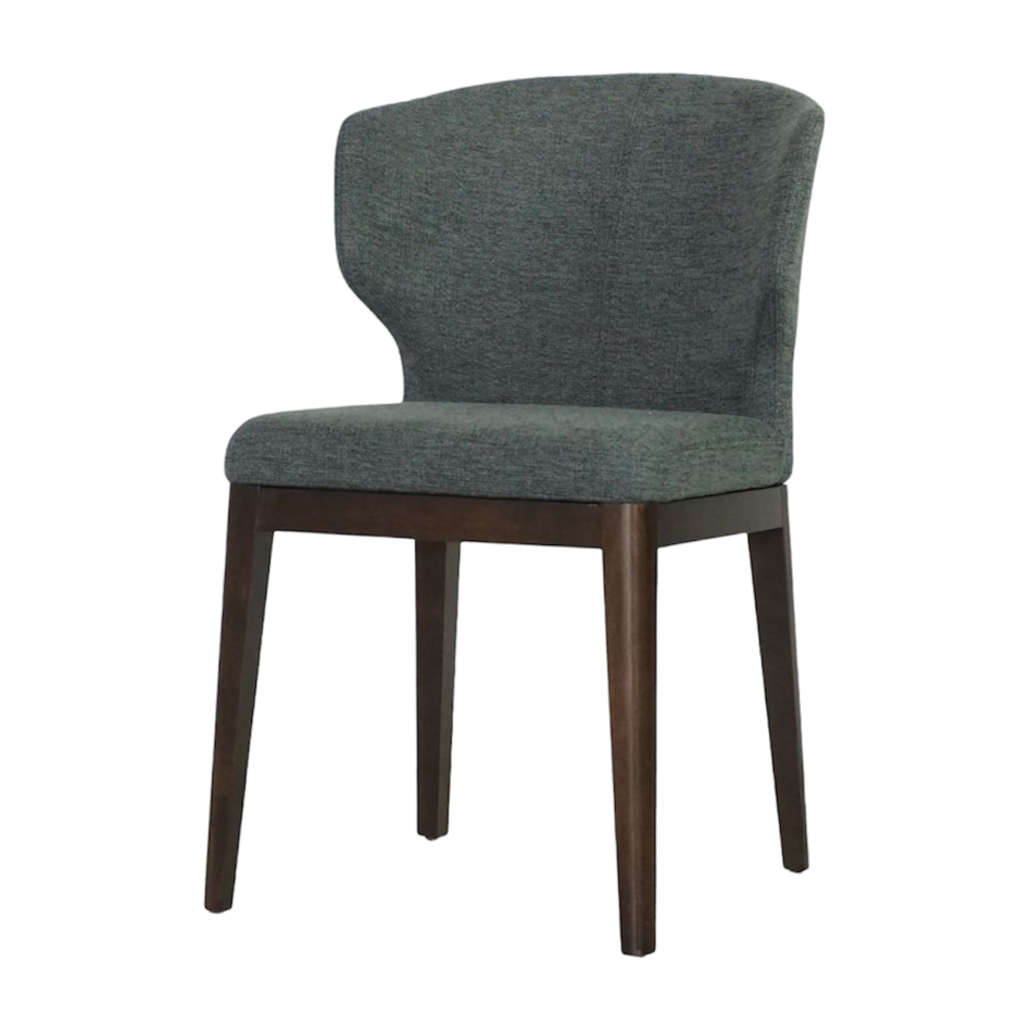 CABO CHAIR / MEDIUM GREY FABRIC AND WOOB BASE