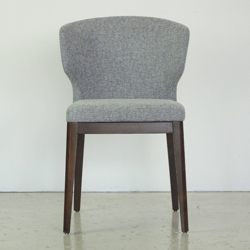 CABO CHAIR LIGHT GREY /  WOOD BASE WITH WALNUT FINISH