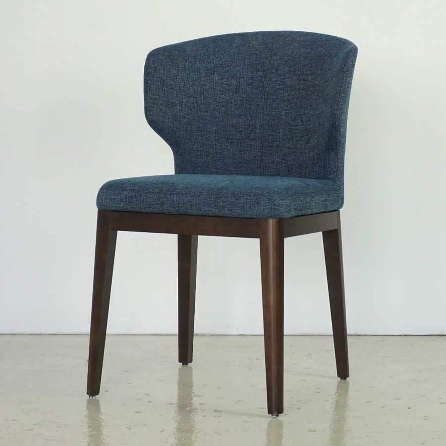 CABO CHAIR BLUE / WOOD WITH WALNUT FINISH
