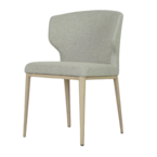 CABO CHAIR BEIGE / METAL BASE WITH NATURAL WOOD IMPRINT