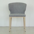 CABO CHAIR LIGHT GREY / METAL BASE WITH NATURAL WOOD IMPRINT