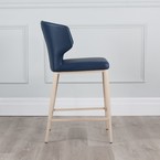 CABO COUNTER STOOL SYNTHETIC LEATHER STONE BLUE