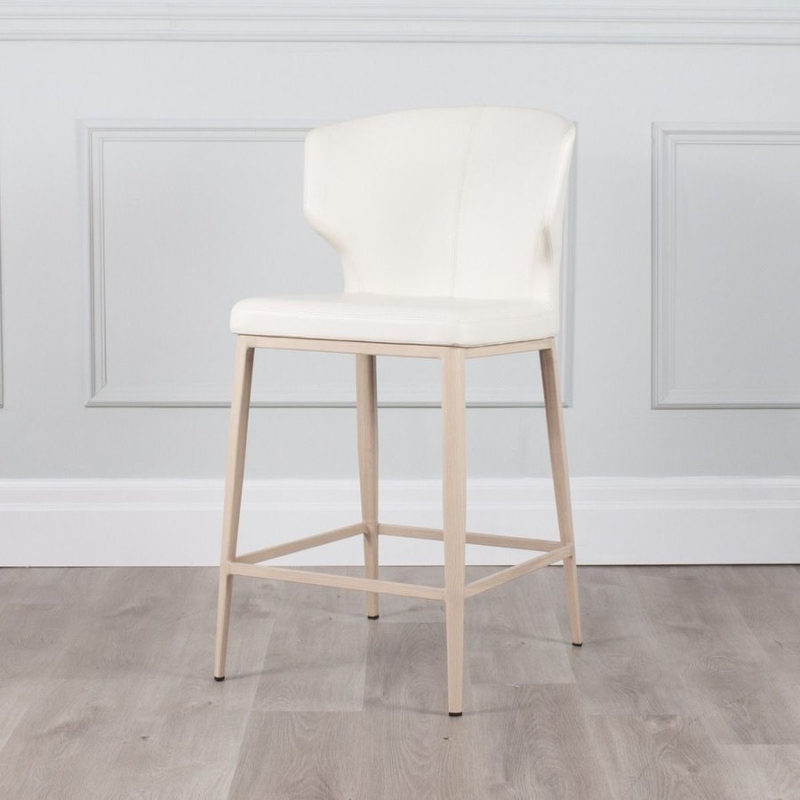 CABO COUNTER STOOL SYNTHETIC LEATHER WHITE