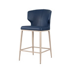 TABOURET COMPTOIR CABO CUIR SYNTHÉTIQUE STONE  BLUE