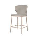 TABOURET COMPTOIR CABO CUIR SYNTHÉTIQUE TAUPE