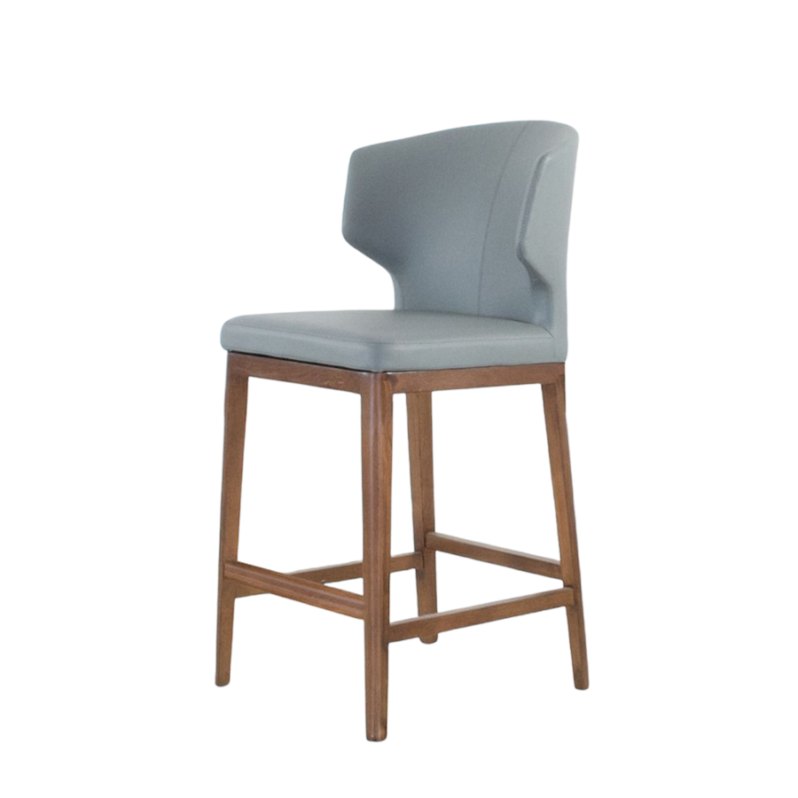 TABOURET COMPTOIR CABO / CUIR SYNTHÉTIQUE SILVERSTONE ET BASE EN BOIS