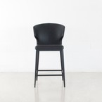 CABO COUNTER STOOL SYNTHETIC LEATHER BLACK /  BLACK METAL