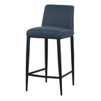 TABOURET COMPTOIR CELINE CUIR SYNTHÉTIQUE BLEU