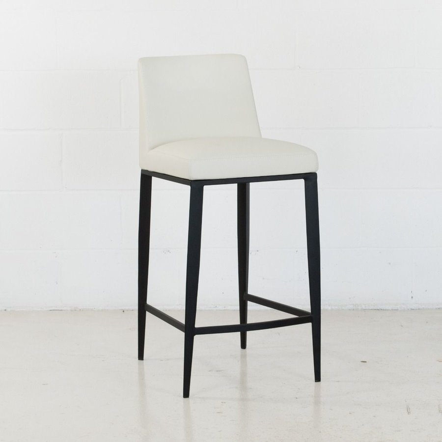 CELINE COUNTER STOOL SYNTHETIC LEATHER WHITE