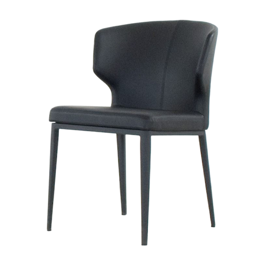 CABO CHAIR / BLACK SYNTHETIC LEATHER / BLACK METAL BASE