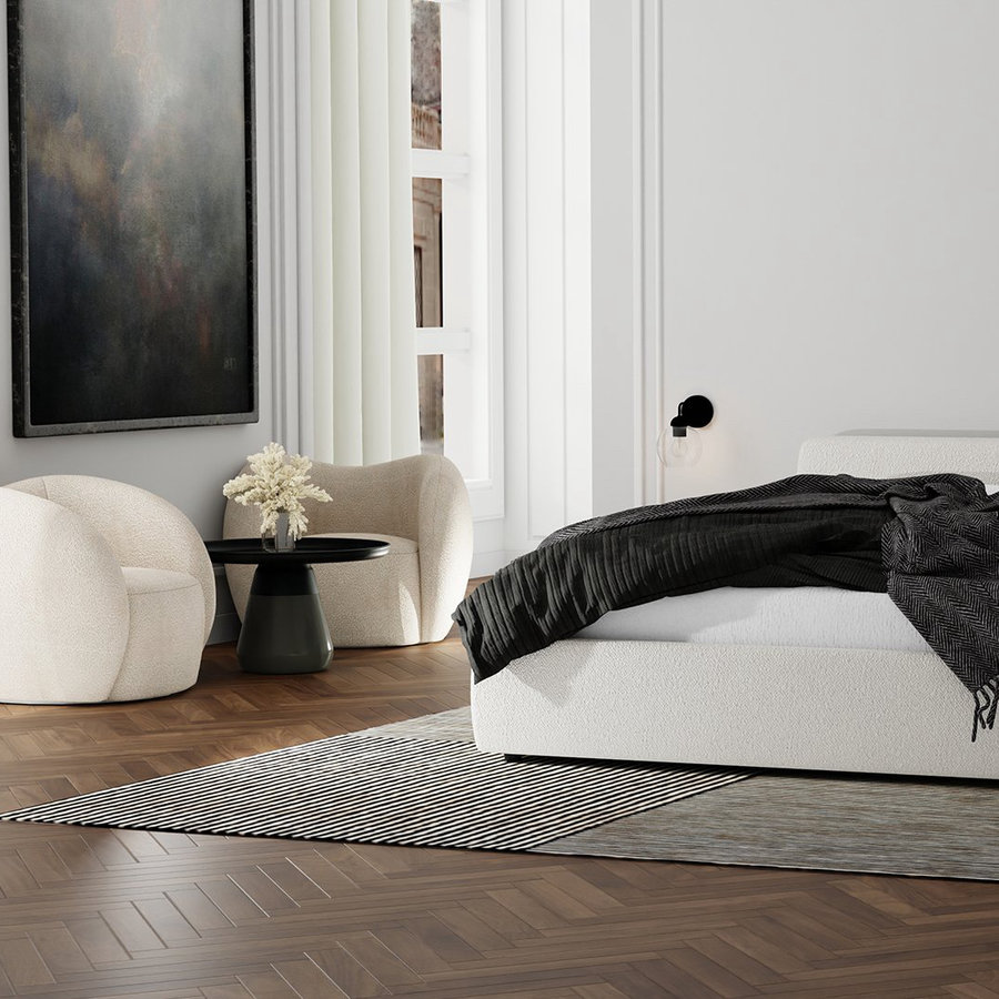 FAUTEUIL DUNE CRÈME PIVOTANT ET FIXE