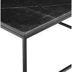 TABLE D'APPOINT ONIX - PLATEAU MARBRE NOIR + BASE NOIRE