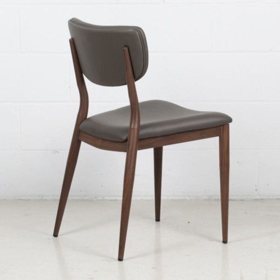 VENNIE CHAIR CHARCOAL / METAL BASE WITH WALNUT IMPRINT