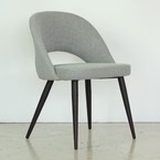 COCO DINING CHAIR LIGHT GREY AND BLACK METAL BASE