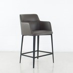WILLIAMSBURG COUNTER STOOL SYNTHETIC LEATHER CHARCOAL