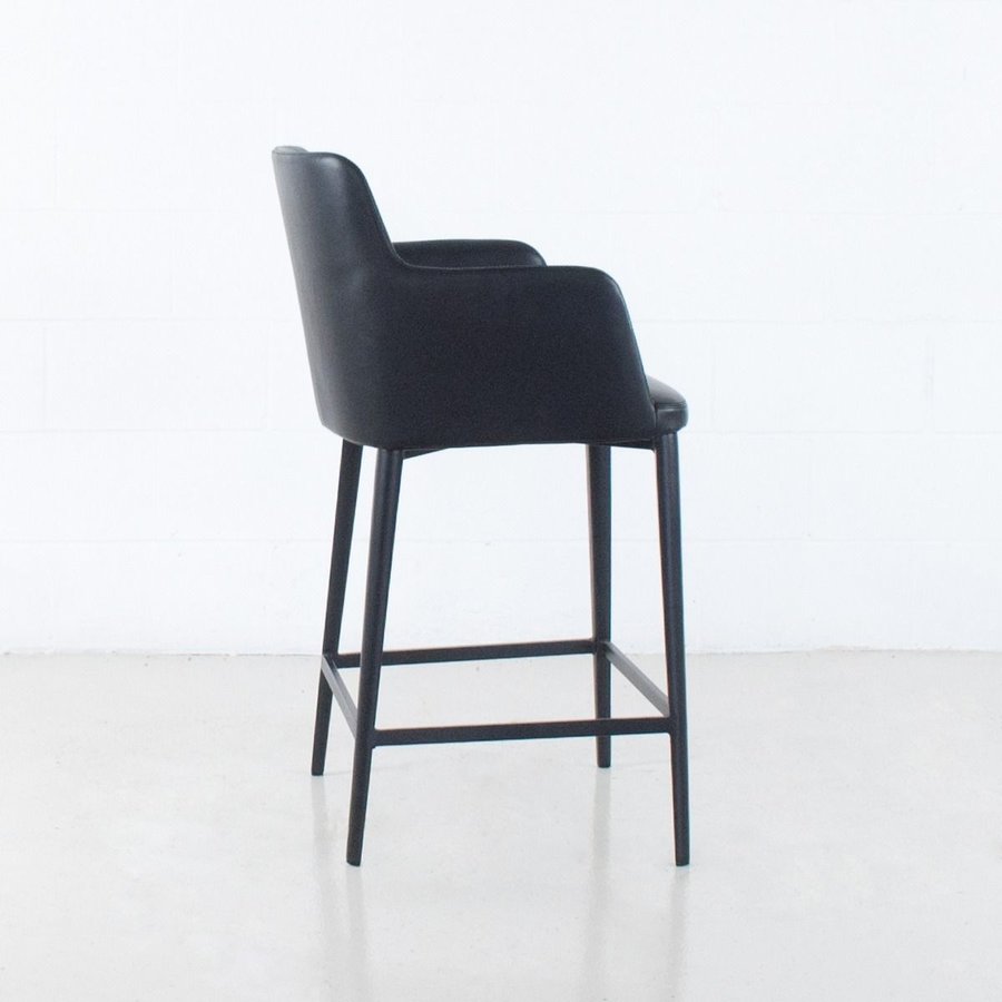 WILLIAMSBURG COUNTER STOOL SYNTHETIC LEATHER BLACK