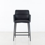 TABOURET COMPTOIR WILLIAMSBURG CUIR SYNTHÉTIQUE NOIR
