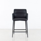 WILLIAMSBURG COUNTER STOOL SYNTHETIC LEATHER BLACK