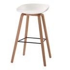 TABOURET COMPTOIR HAY BLANC ET BASE EN BOIS