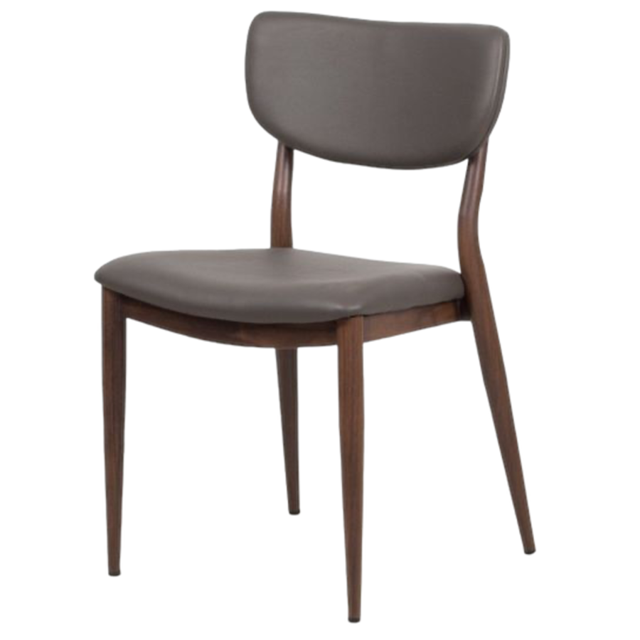 VENNIE CHAIR CHARCOAL / METAL BASE WITH WALNUT IMPRINT