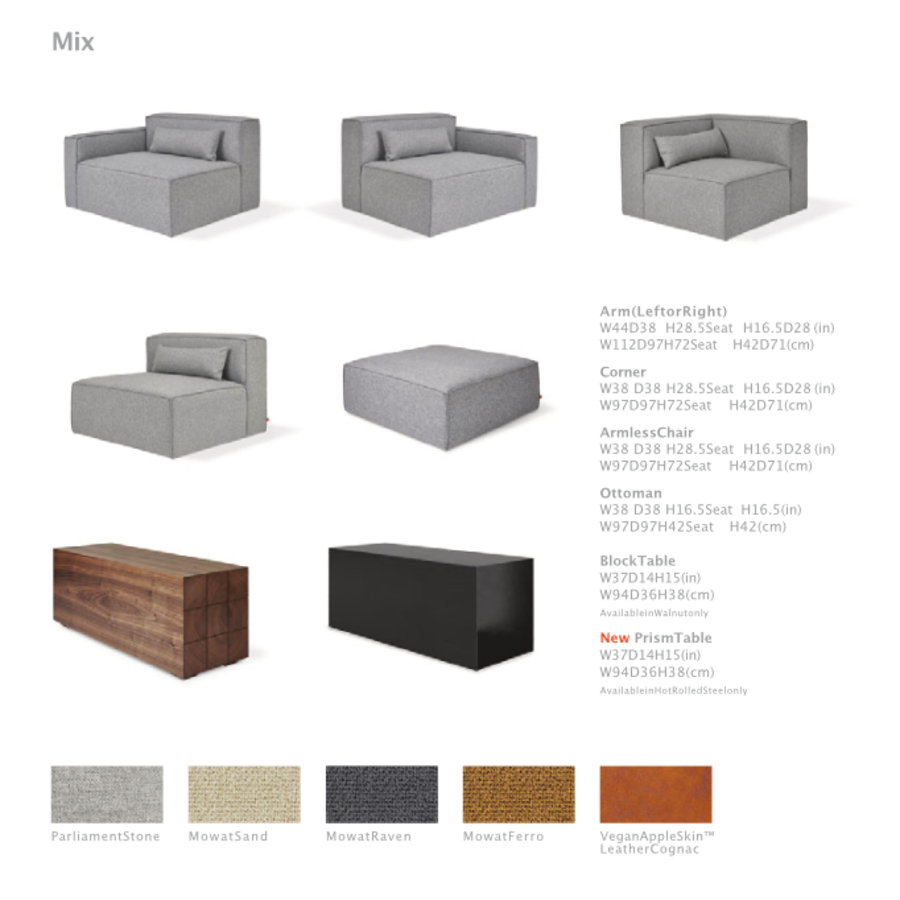 MIX sofa 3 seats by Gus* Modern
