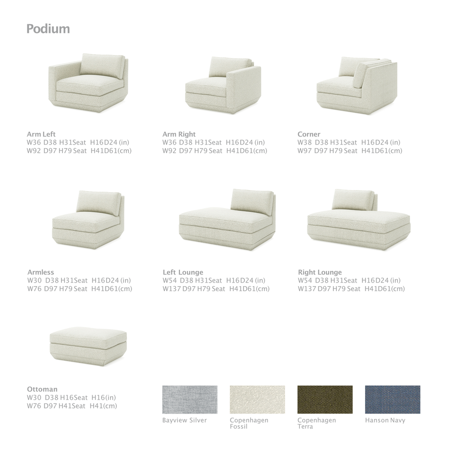 CANAPÉ PODIUM 3-PC par Gus* Modern