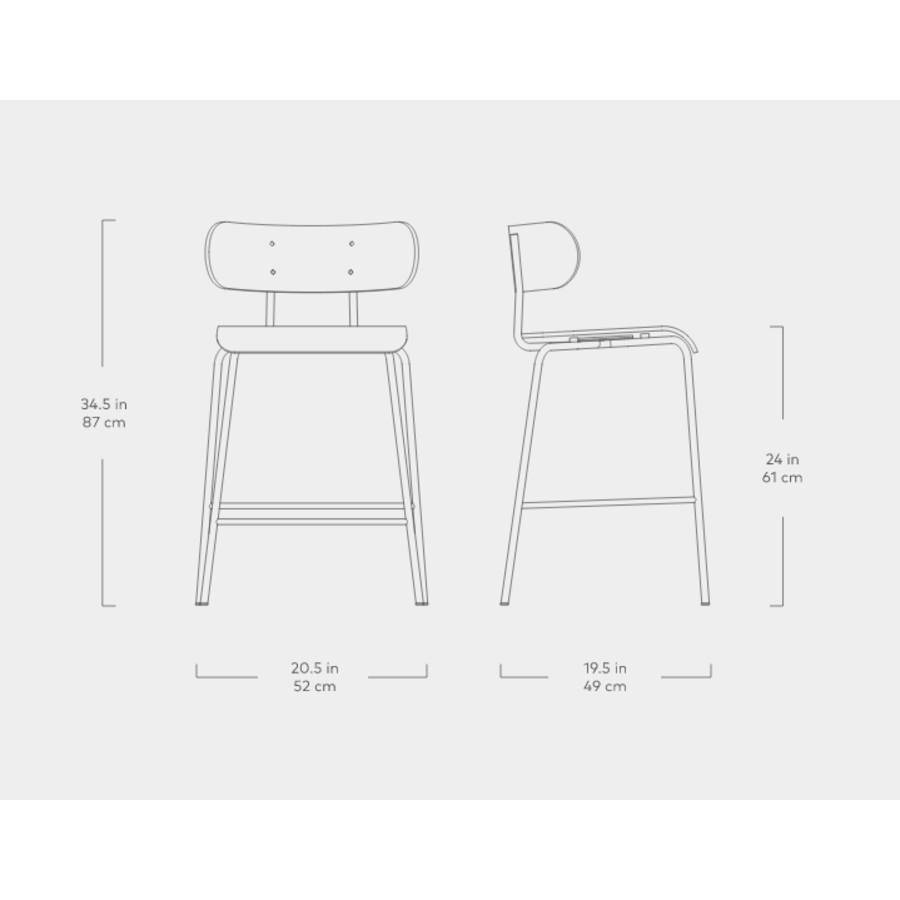 TABOURET COMPTOIR BANTAM FRÊNE BLOND par Gus* Modern