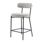 TABOURET COMPTOIR MOLLY BOUCLE GRISE