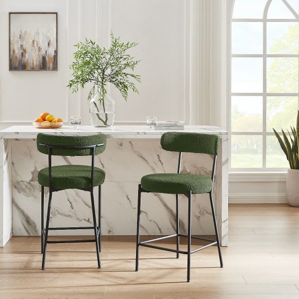 MOLLY COUNTER STOOL BOUCLE GREEN LOVACO