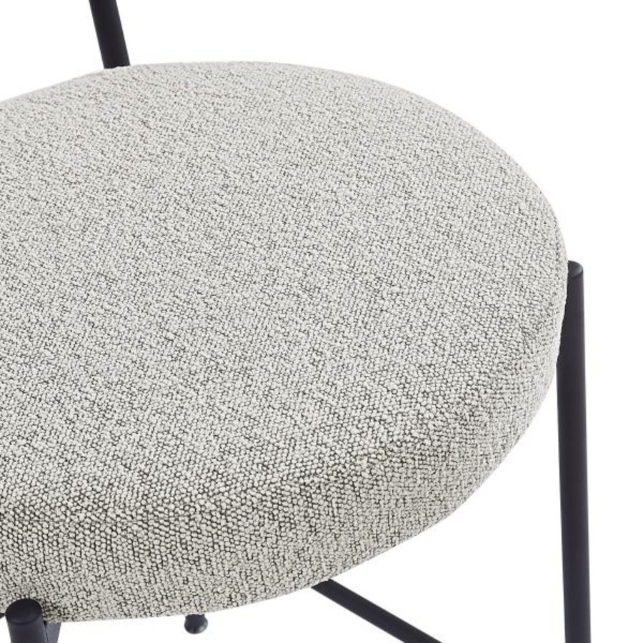 TABOURET COMPTOIR MOLLY BOUCLE GRISE