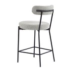 TABOURET COMPTOIR MOLLY BOUCLE GRISE