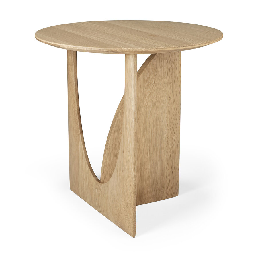 GEOMETRIC SIDE TABLE - VARNISHED OAK - ROUND by Ethnicraft