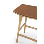 OSSO COUNTER STOOL - VARNISHED OAK - COGNAC LEATHER by Ethnicraft