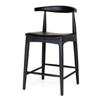 ELBOW COUNTER STOOL BLACK WOOD