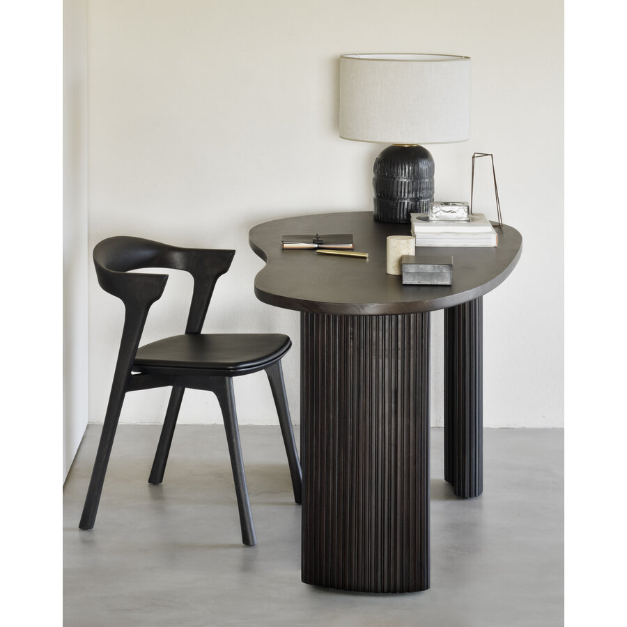 BOK CHAIR - VARNISHED BROWN OAK AND BROWN LEATHER by Ethnicraft