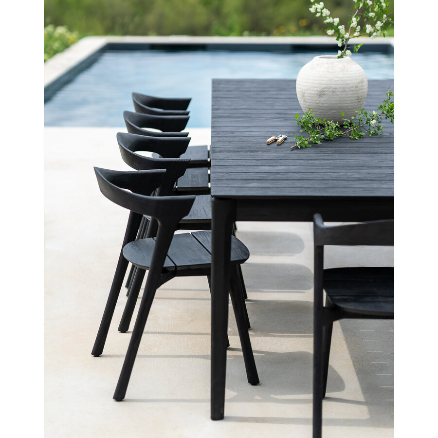 BOK OUTDOOR DINING CHAIR - VARNISHED TEAK - BLACK by Ethnicraft