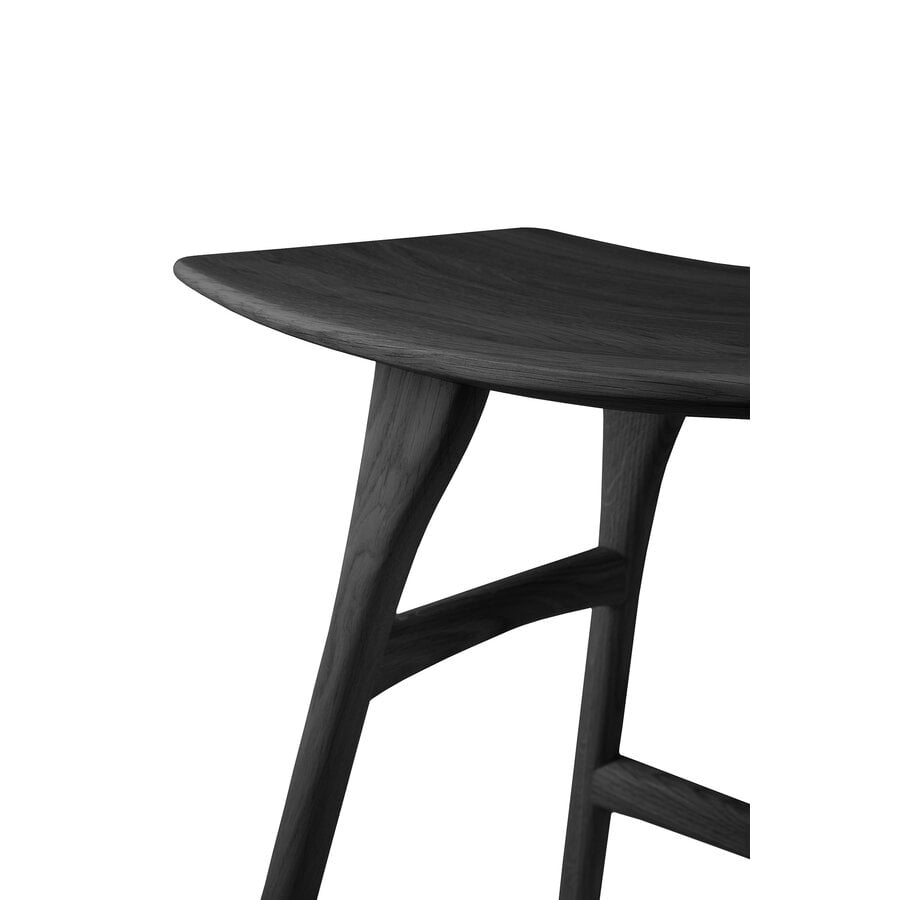 OSSO DINING STOOL - VARNISHED OAK - BLACK by Ethnicraft