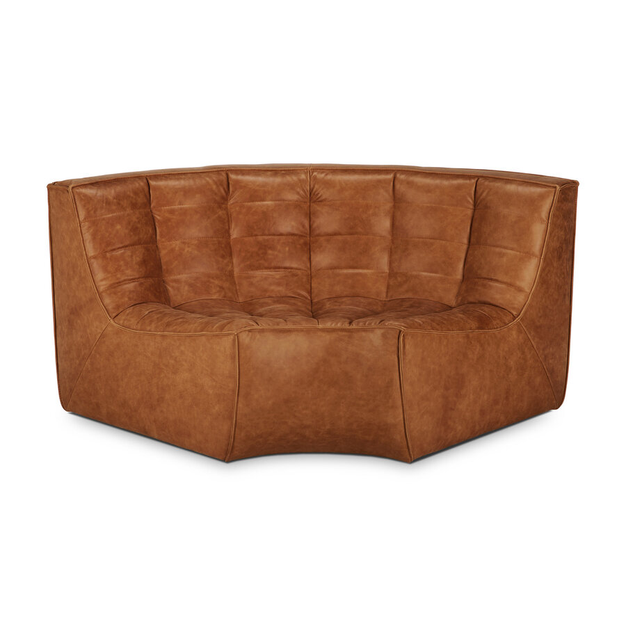 N701 Old Saddle leather sofa - round corner by Ethnicraft