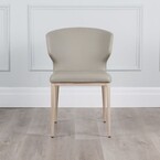 CABO CHAIR / SYNTHETIC LEATHER TAUPE AND METAL BASE WITH NATURAL IMPRINT